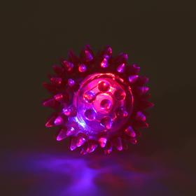 Мяч светящийся для животных малый, TPR, 4,5 см, розовый от Сима-ленд