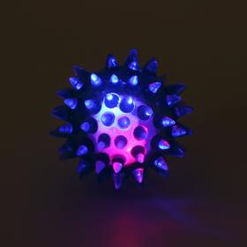 Мяч светящийся для животных малый, TPR, 4,5 см, голубой от Сима-ленд