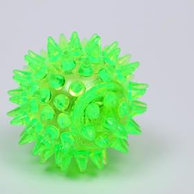 Мяч светящийся для животных малый, TPR, 4,5 см, зелёный от Сима-ленд