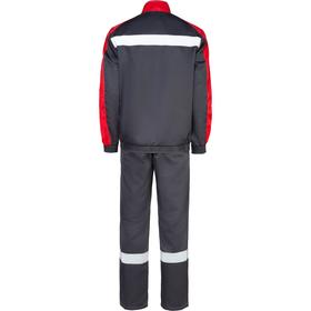 

Костюм рабочий, куртка+брюки, полиэстер/хлопок, цвет серый/красный, размер 56-58/170-176