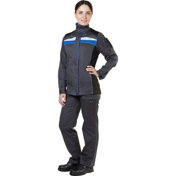 фото Куртка рабочая женская, цвет серый/голубой, размер 56-58, рост 170-176