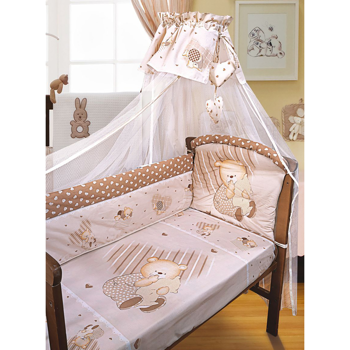 Детское постельное бельё "Мишутка":под.:147х107, прост. 147х97, нав 60х40(2 шт), бежевый