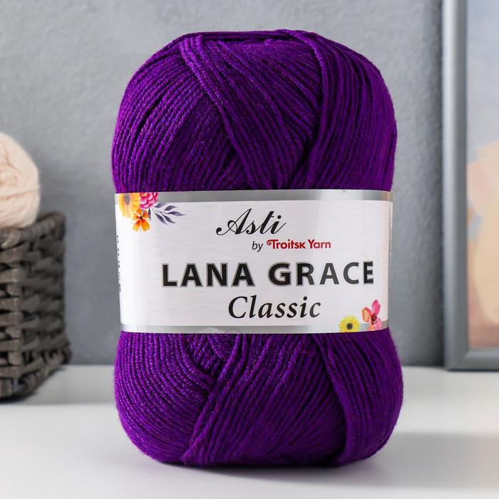 

Пряжа "LANA GRACE Classic" 25% мериносовая шерсть 75% акрил супер софт 300м/100гр (0266 Фиол