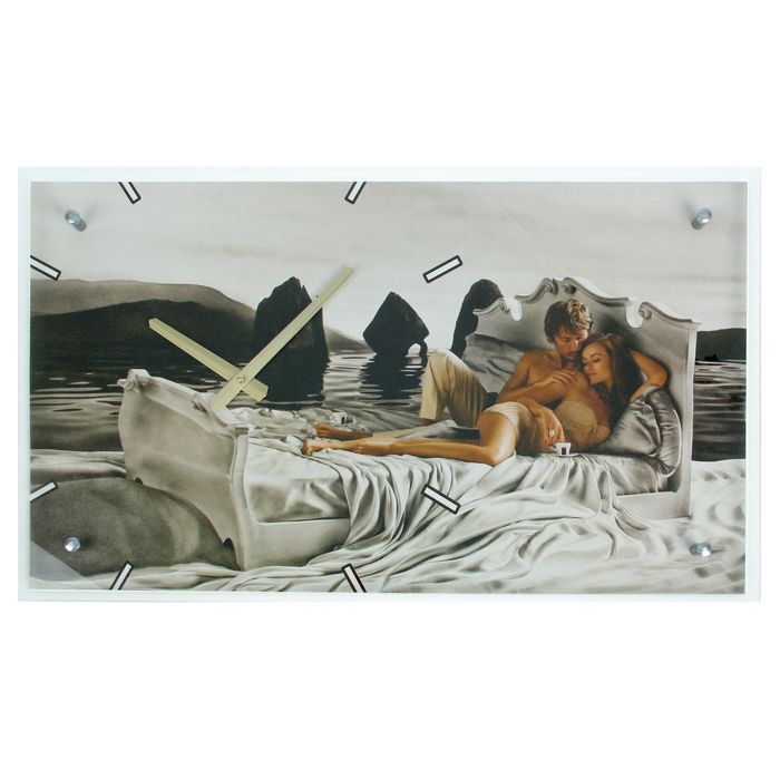 Часы настенные прямоугольные "Влюбленные", 35х60 см