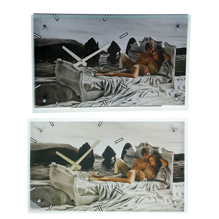 Часы настенные прямоугольные "Влюбленные", 35х60 см