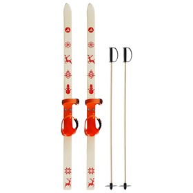 Комплект лыжный подростковый: лыжи 110 см, палки 80 см, цвета МИКС