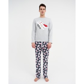 

Пижама новогодняя мужская KAFTAN "Polar Bear", цвет серый/синий, размер 50