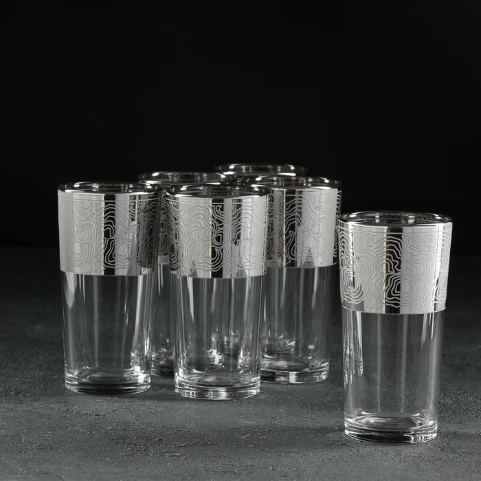 фото Набор стаканов jungle, 230 мл, 6 шт, с гравировкой и напылением, цвет серебро gidglass