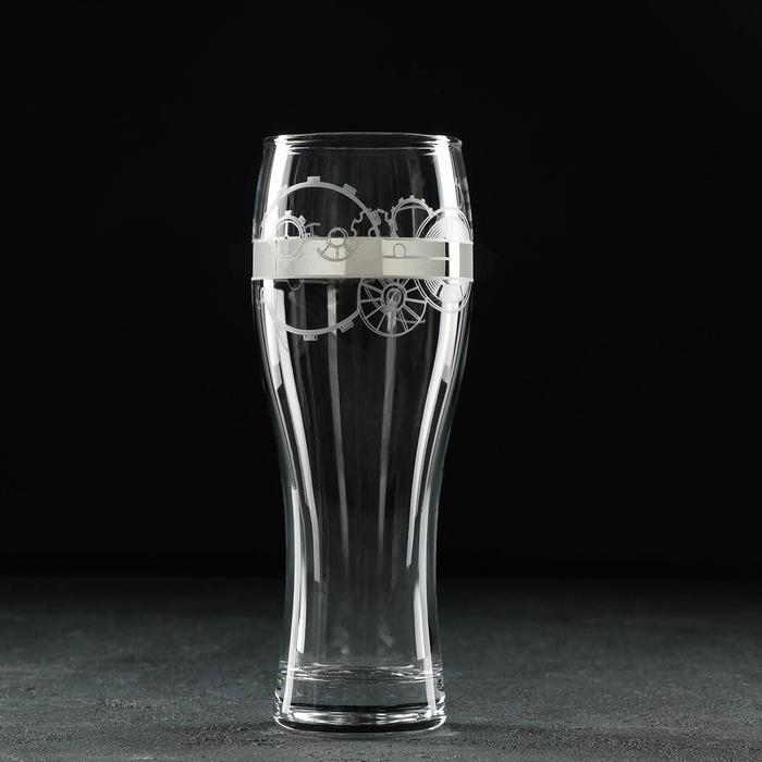 Бокал для пива «Стимпанк», 500 мл, с гравировкой и напылением, цвет серебро