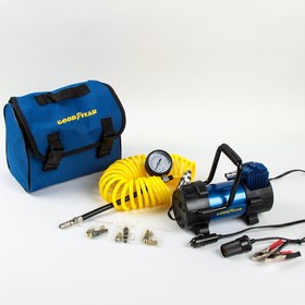 

Компрессор автомобильный Goodyear GY-40L, 40 л/мин, со съемной ручкой, съемный витой шланг, с сумкой