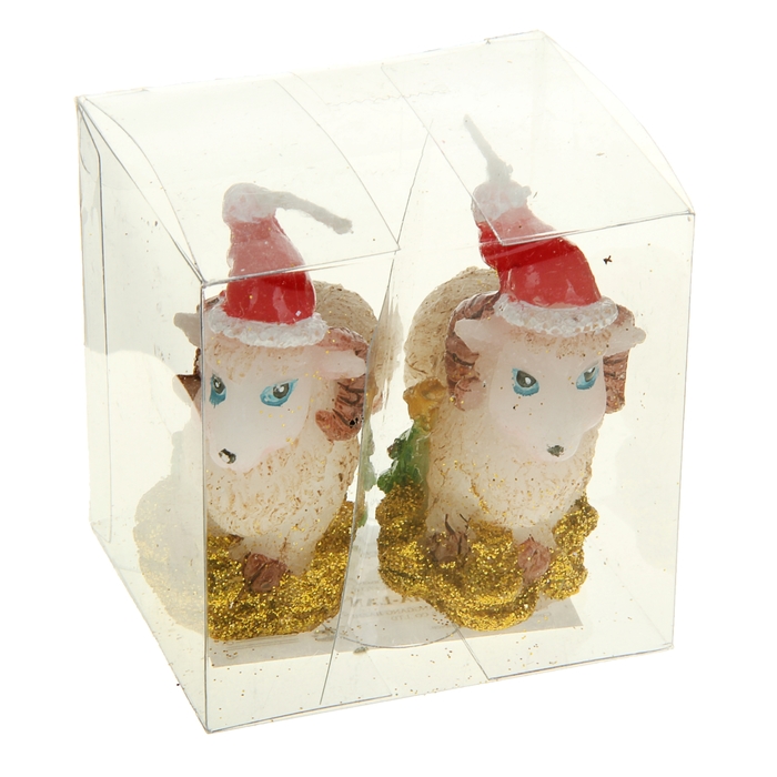 Свеча воск "Овца в колпачке на монетках"