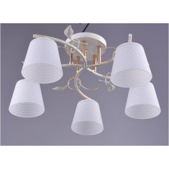 Люстра LV 10009/5, 40Вт E27, цвет белый, золото