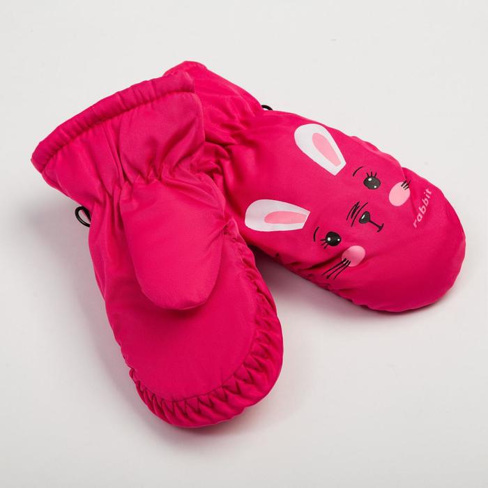 фото Варежки зимние детские minaku, цвет розовый, размер 16 (18 см)