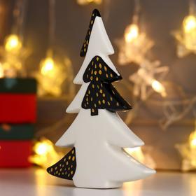 

Сувенир керамика "Ёлочка, бело-чёрная с золотом" 17х3х12,5 см