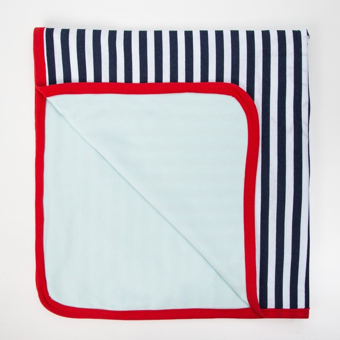 Плед трикотажный "Морские котята", размер 90*90 см, цвет красный 30068