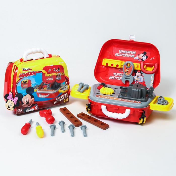 Набор строителя чемоданчик в сумке с инструментами игровой, Микки Маус