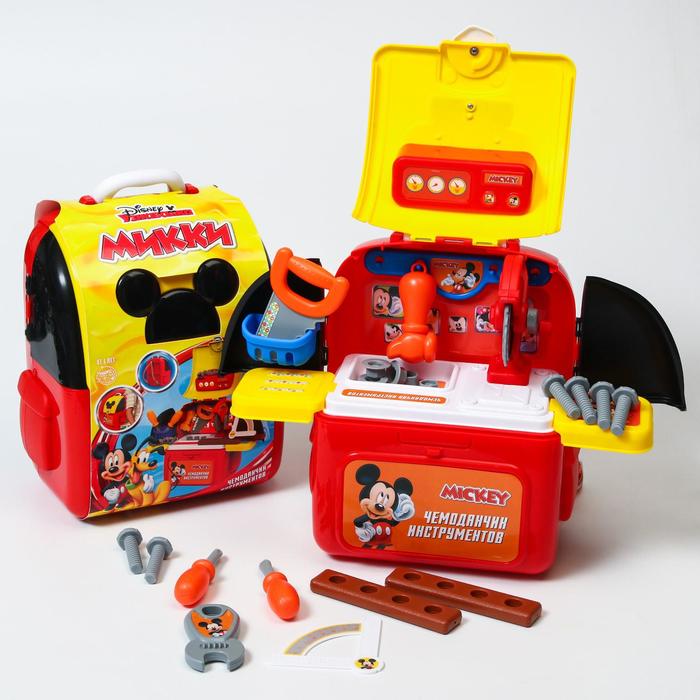 Набор строителя с инструментами игровой чемоданчик рюкзак с инструментами, Микки Маус верстак с инструментами дежурный чемоданчик