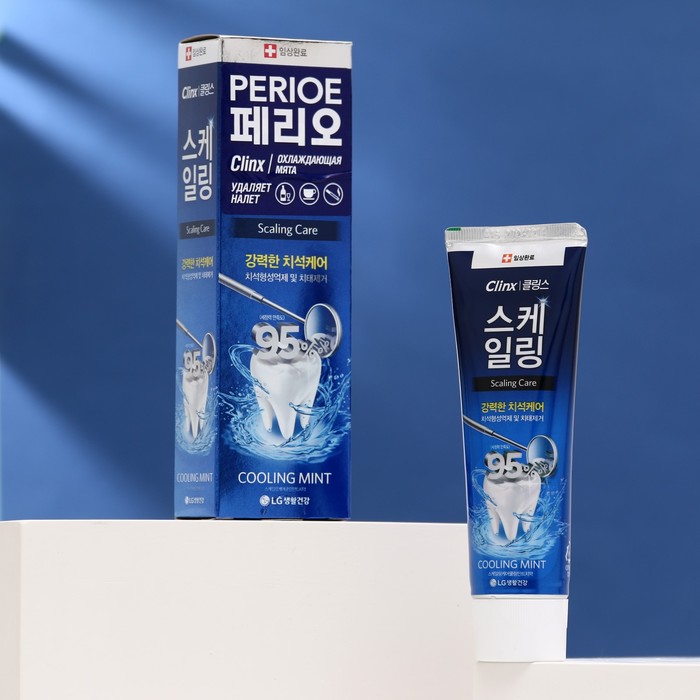 Зубная паста PERIOE Clinx Cooling mint против образования зубного камня, 100 г зубная паста против образования зубного камня perioe clinx cooling mint 1 шт