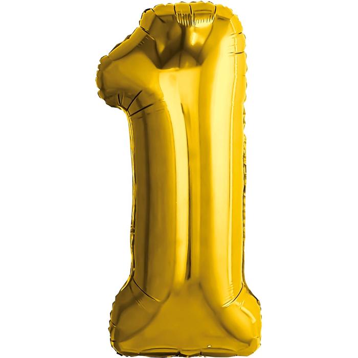 Шар фольгированный 32 «Цифра 1», цвет золотой шар фольгированный 32 цифра 1 цвет прозрачно бирюзовый