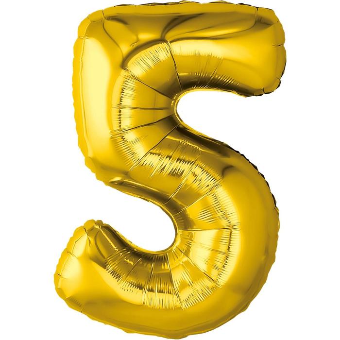 Шар фольгированный 32 «Цифра 5», цвет золотой шар фольгированный 32 цифра 2 цвет золотой