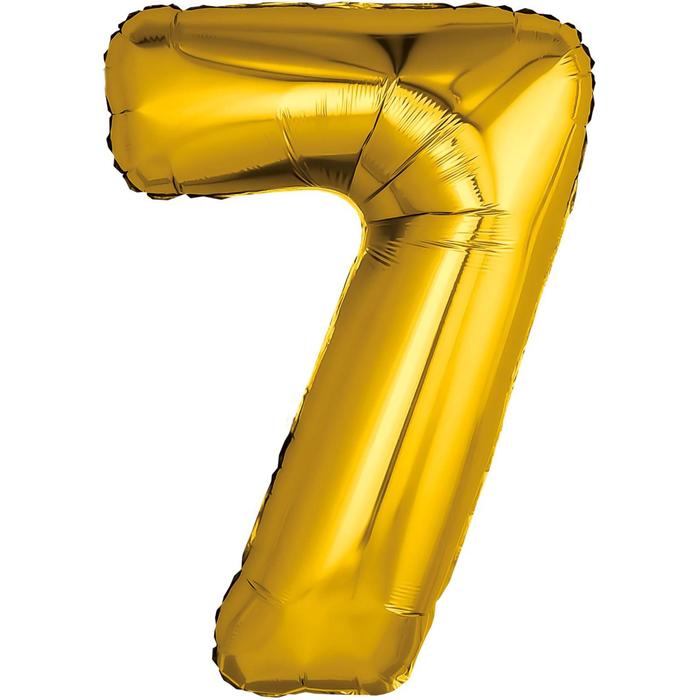 Шар фольгированный 32 «Цифра 7», цвет золотой