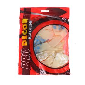 

Шар латексный 12" «Праздник НГ! Снежинки», пастель, 5-сторонний, набор 25 шт., МИКС