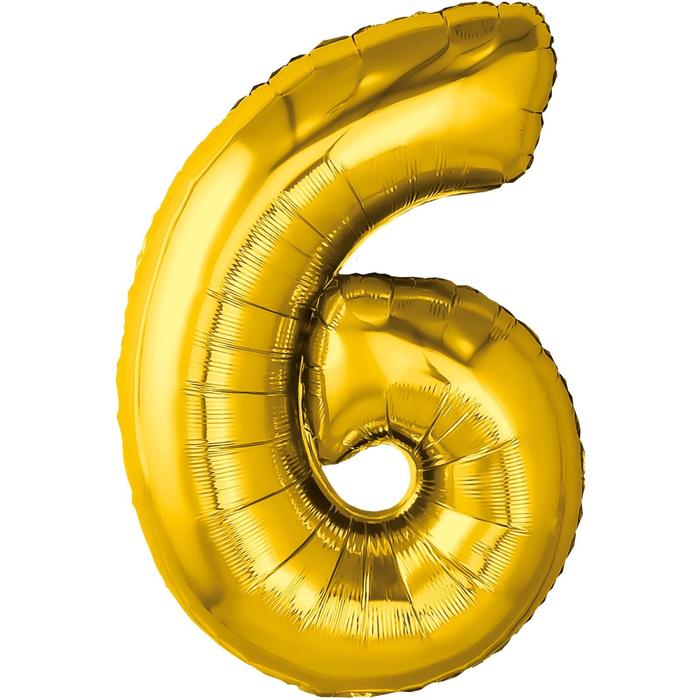 Шар фольгированный 32 «Цифра 6», цвет золотой шар фольгированный 32 цифра 6 цвет серебристый