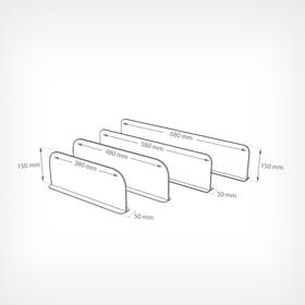 Пластиковый разделитель на Т-основании высотой 150 мм, с магнитным скотчем, L=475 от Сима-ленд