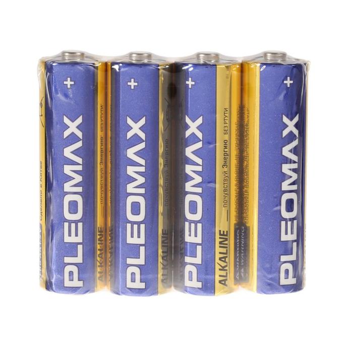 Батарейка алкалиновая Pleomax, AA, LR6-4S, 1.5В, спайка, 4 шт. батарейка алкалиновая pleomax aa lr6 4s 1 5в спайка 4 шт