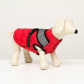 Куртка для собак со светоотражающей шлейкой, размер 18 (ДС 40, ОГ 50, ОШ 38), розовая