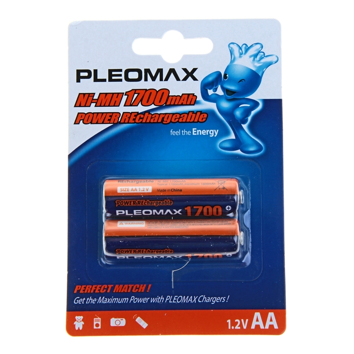 Аккумулятор Samsung Pleomax, АА, HR6-2BL, 1700 mAh, блистер, 2 шт.