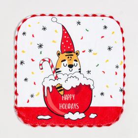 

Новогодняя салфетка для уборки "Happy Holidays", 20х20 см, п/э