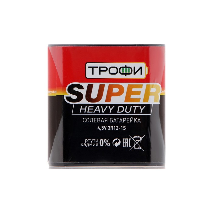 Батарейка солевая "Трофи" Super Heavy Duty, 3R12-1S, спайка, 1 шт.