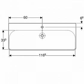 

Раковина Geberit Renovа Smyle Square 500.226.01.1, 120 х 48 см, мебельная, цвет белый