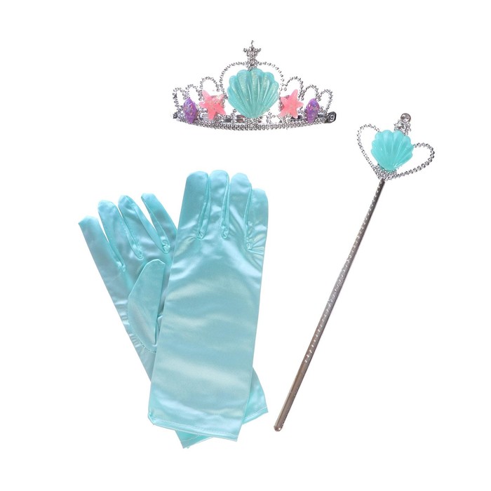 Карнавальный набор «Принцесса» 4 предмета: корона, перчатки, ободок, жезл карнавальный набор принцесса 4 предмета корона перчатки ободок жезл