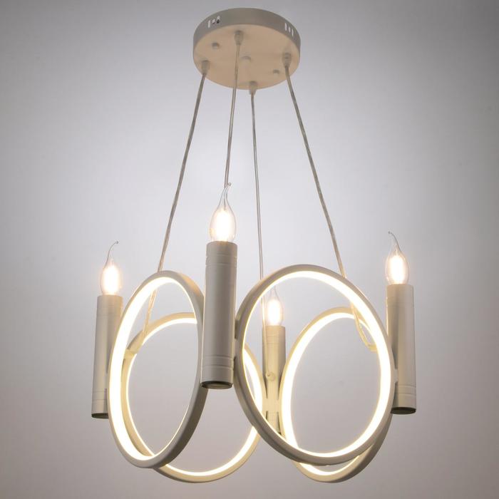 

Люстра 1604/8WT LED 76Вт 4000К+4х40Вт Е14 белый