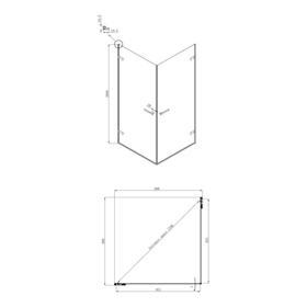 Душевое ограждение Ambassador Abner 10011106, 1000x1000x2000 мм, прозрачное от Сима-ленд