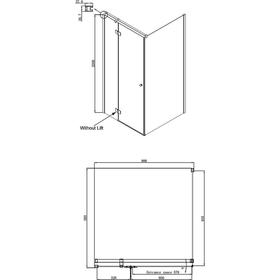 Душевое ограждение Ambassador Diamond 12011103L, 1000x1000x2000 мм, левое, прозрачное от Сима-ленд