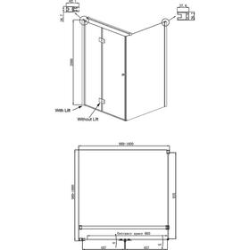 Душевое ограждение Ambassador Diamond 12011106L, 1000x1000x2000 мм, левое, прозрачное от Сима-ленд