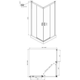 Душевое ограждение Ambassador Queen 11011105, 1000x1000x2000 мм, прозрачное от Сима-ленд