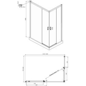 Душевое ограждение Ambassador Queen 11011106L, 1200x800x2000 мм, левое, прозрачное от Сима-ленд