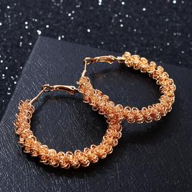 Серьги-кольца 'Вернисаж' проволока, цвет золото, d=5 Ош