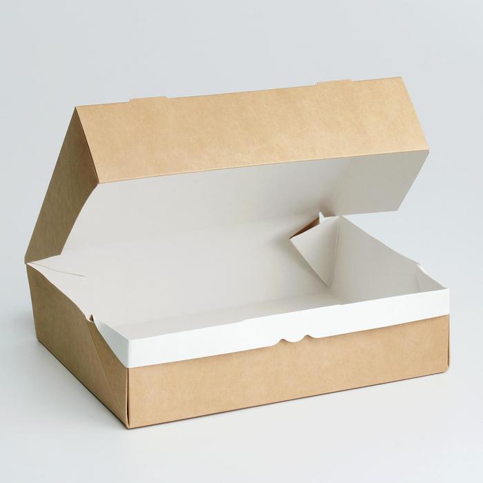 

Упаковка для продуктов, крафтовая, 21 х 16 х 5,5 см