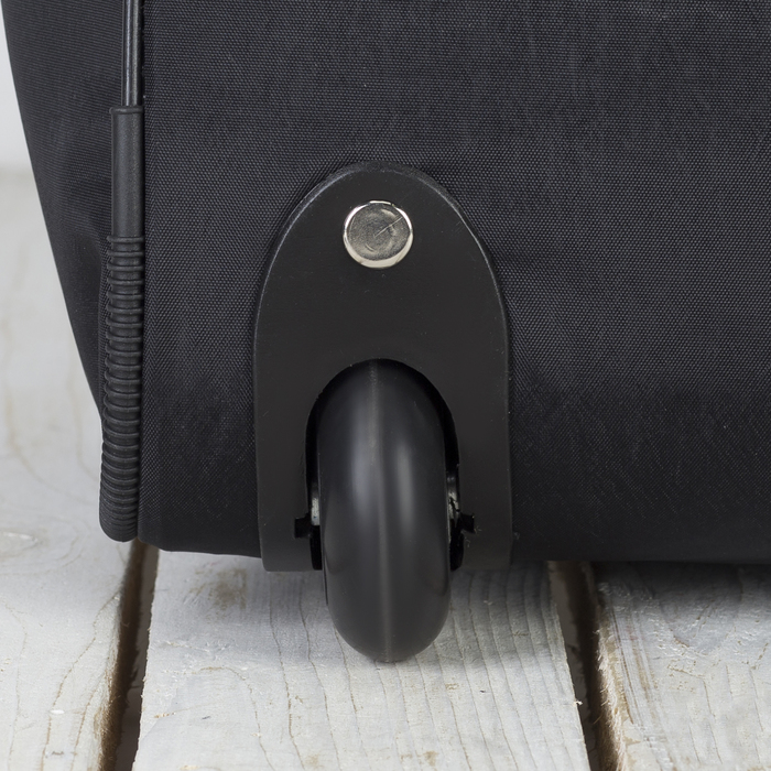 Сумка дорожная на колёсах, 1 отдел, 3 наружных кармана, чёрный/синий