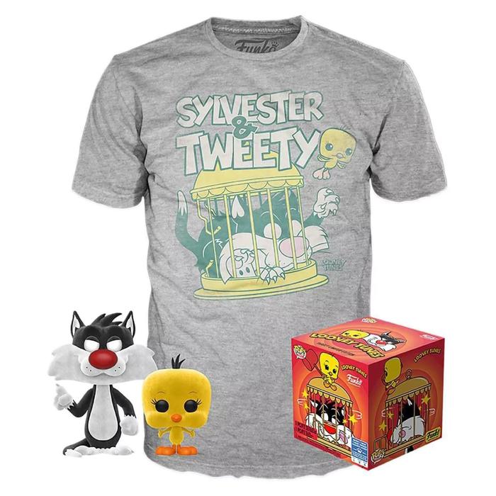 фото Набор из фигурки и футболки looney tunes: sylvester & tweety, размер l funko