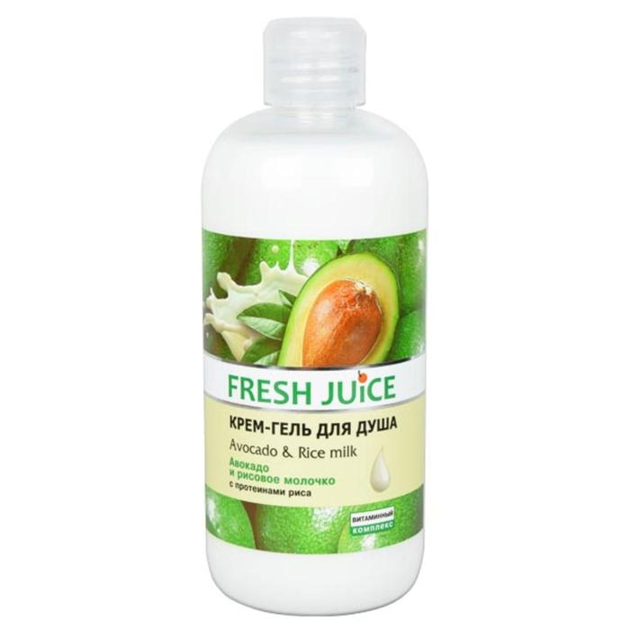 Крем-гель для душа Fresh Juice «Авокадо и рисовое молочко», 500 мл