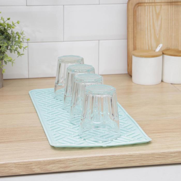 фото Коврик для сушки посуды, 20×45 см, силикон, цвет микс