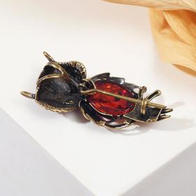 

Брошь "Янтарь" филин, цвет коньячный в бронзе