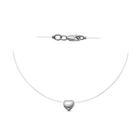 

Колье "Сердечко" на леске, посеребрение, 38см 4587898