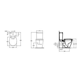 

Чаша унитаза Ideal Standard CONNECT AquaBlade E042901, горизонтальный выпуск, без сиденья